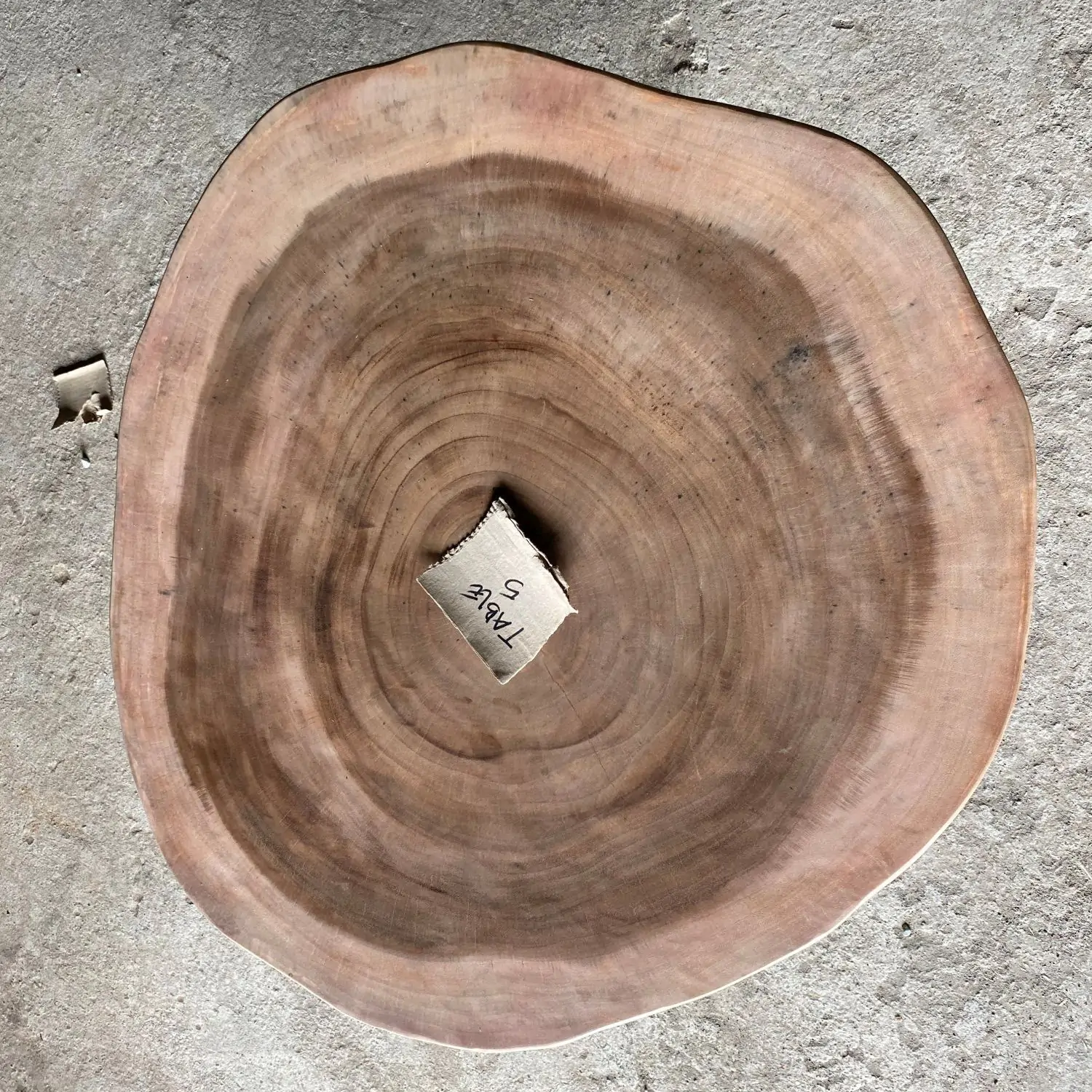  Product image 5 of the product “Low natural wood table round from suar with metal legs 